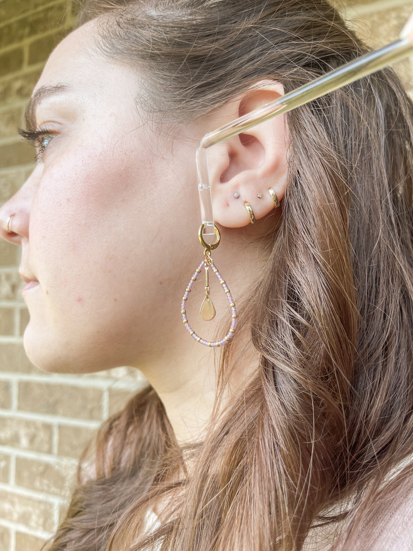 Purple Power Beaded Earrings