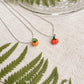 Glass Pumpkin Necklace Silver