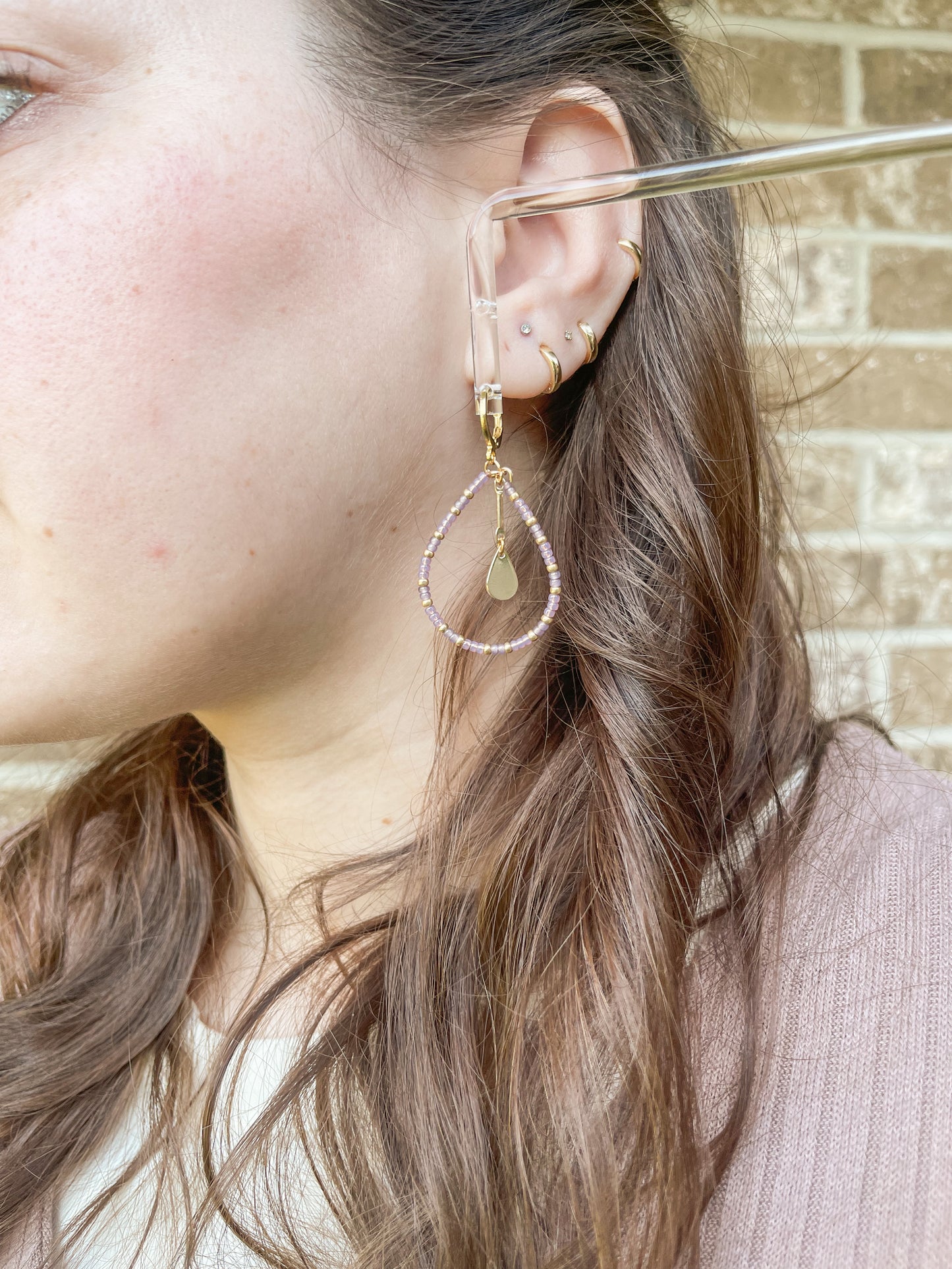 Purple Power Beaded Earrings