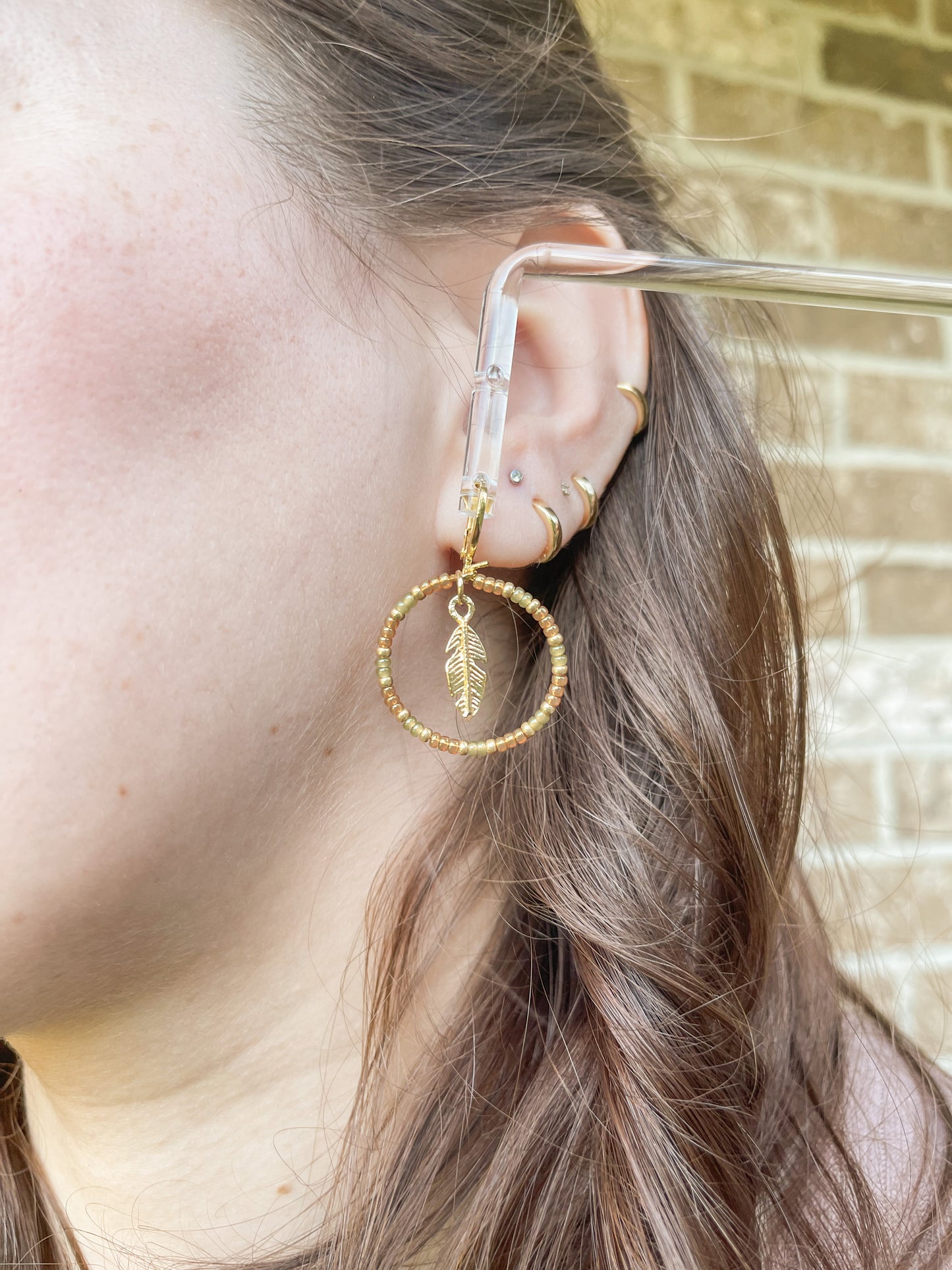 Flowy Feather Beaded Earrings