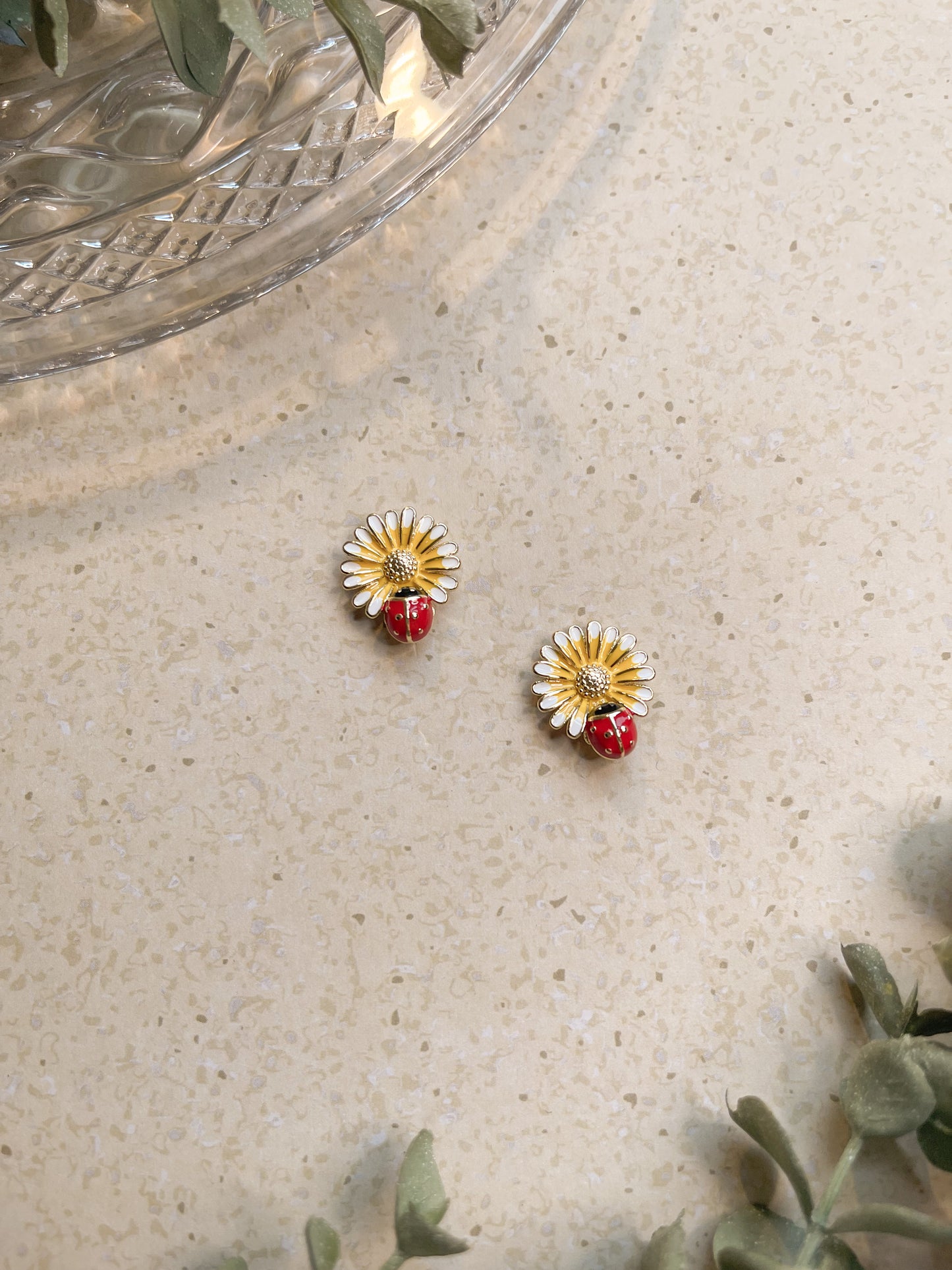 Sunflower & Ladybug Studs