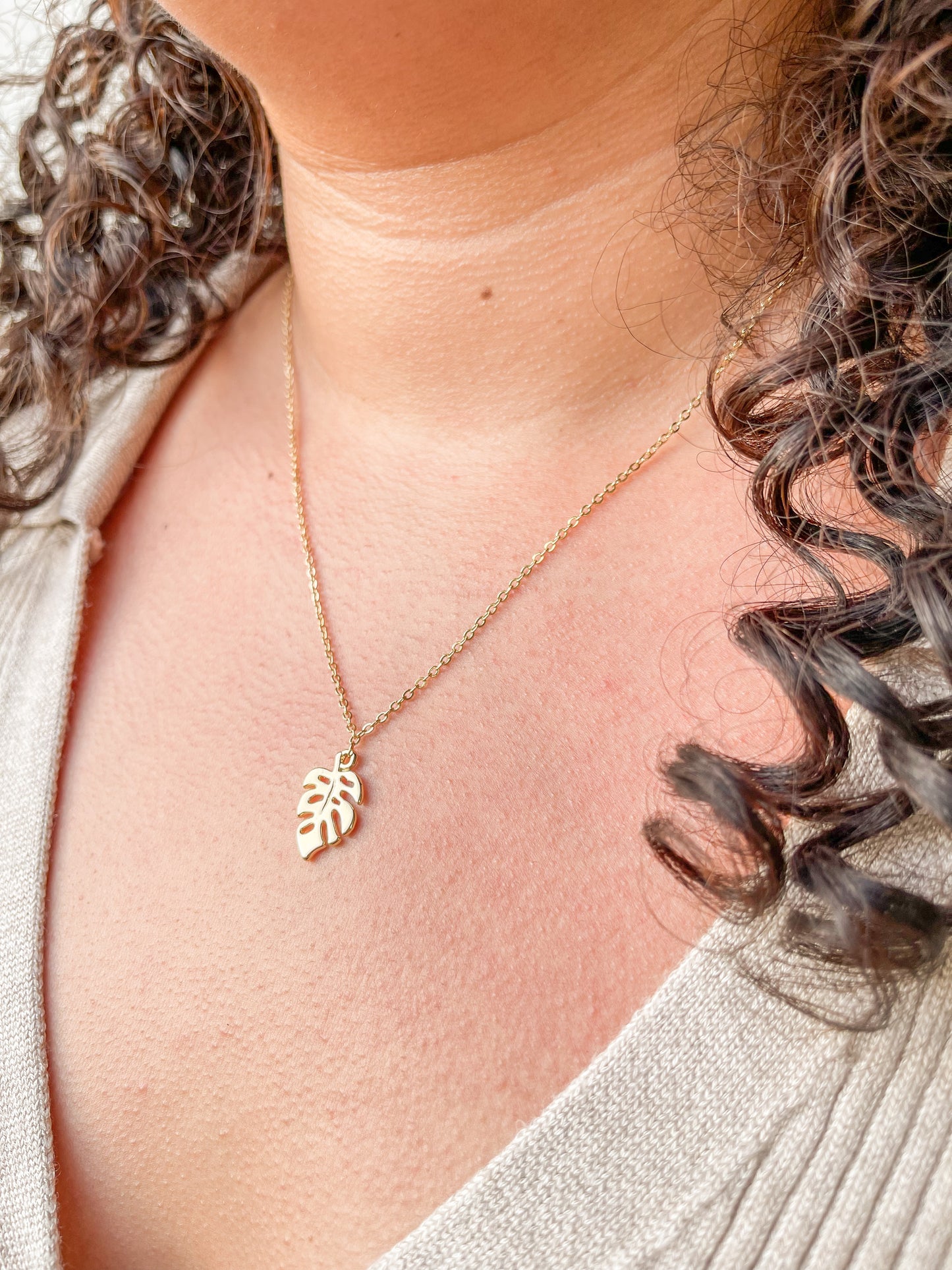 Monstera Leaf Necklace