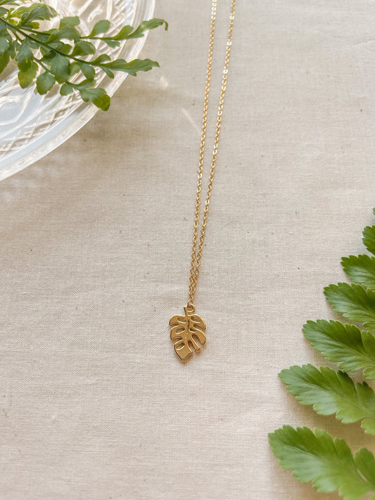 Monstera Leaf Necklace